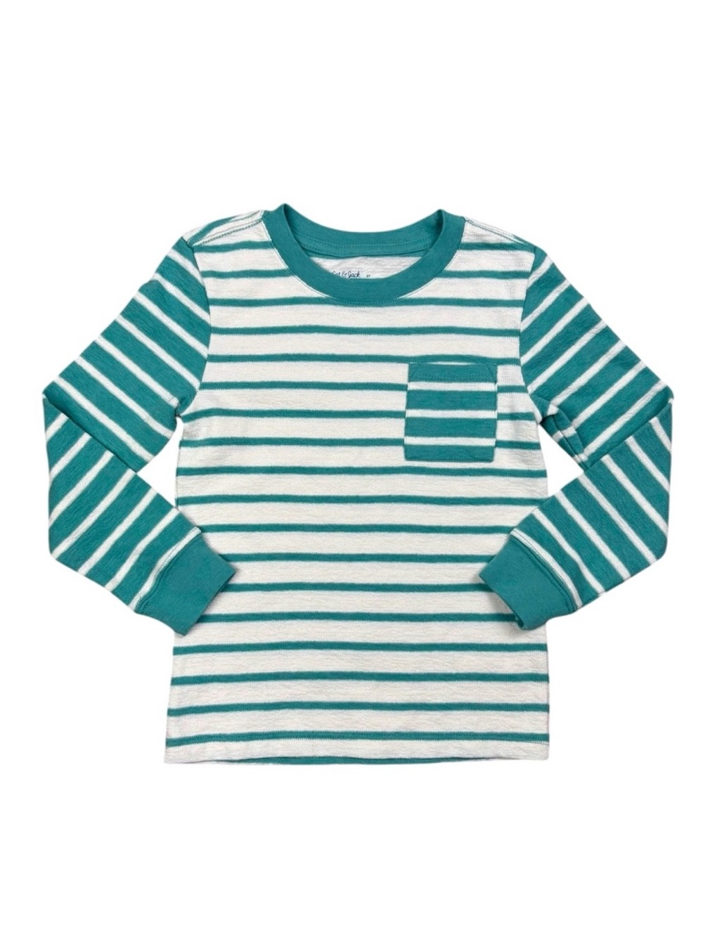 New Cat & Jack Striped Long Sleeve Slub Knit Shirt 5T